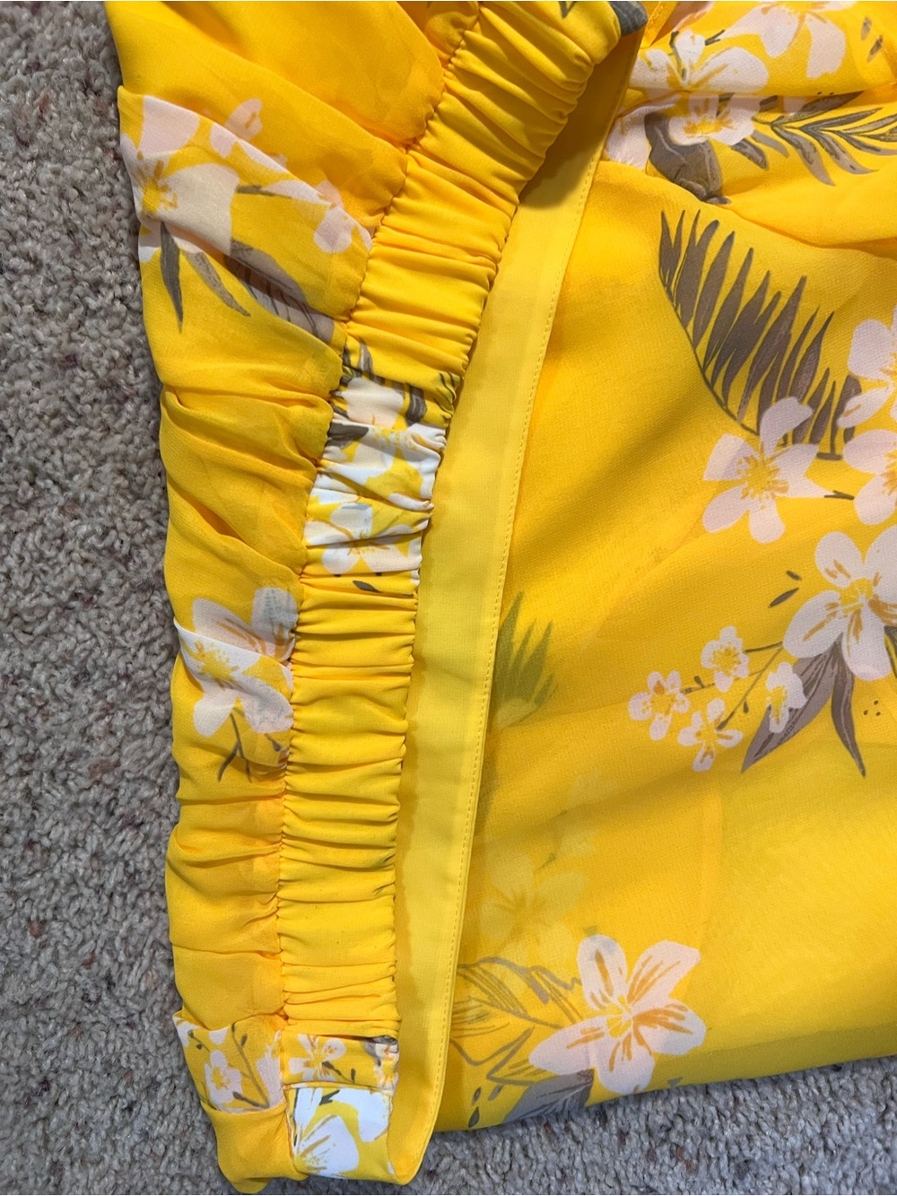 NWT Yellow Floral Ruffled High-Low Skirt - Picture 5 of 8